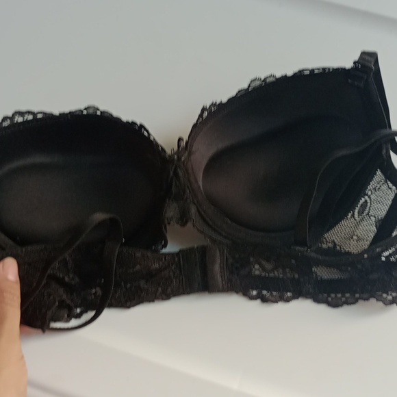 2x 34 B Nude & Black Double Pushup Lace Bra - Picture 10 of 10